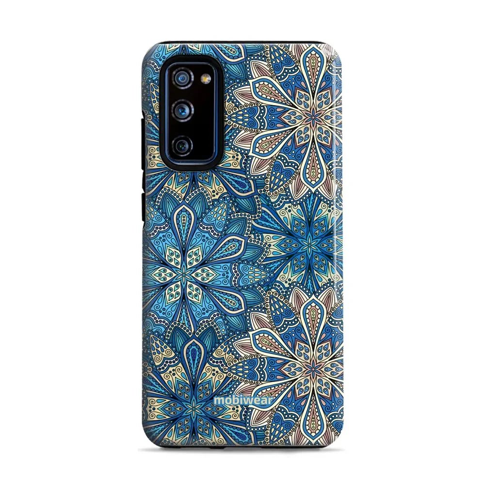 Odolný obal Mobiwear Elite Pro - Samsung Galaxy S20 FE - E108E Modré mandala květy