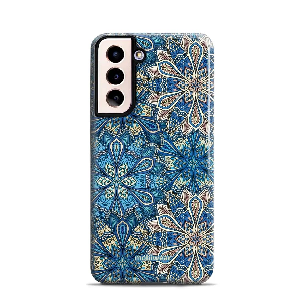 Odolný obal Mobiwear Elite Pro - Samsung Galaxy S21 - E108E Modré mandala květy
