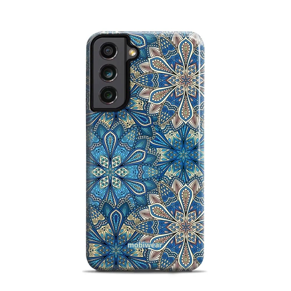 Odolný obal Mobiwear Elite Pro - Samsung Galaxy S21 FE - E108E Modré mandala květy