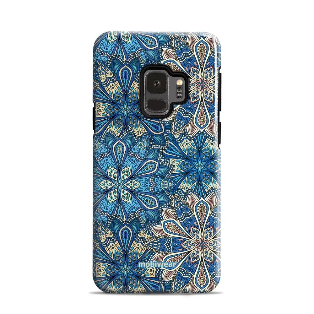 Odolný obal Mobiwear Elite Pro - Samsung Galaxy S9 - E108E Modré mandala květy