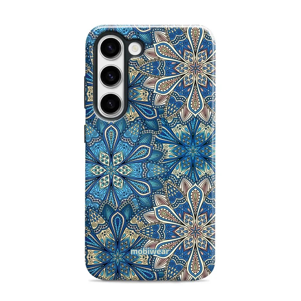 Odolný obal Mobiwear Elite Pro - Samsung Galaxy S23 - E108E Modré mandala květy