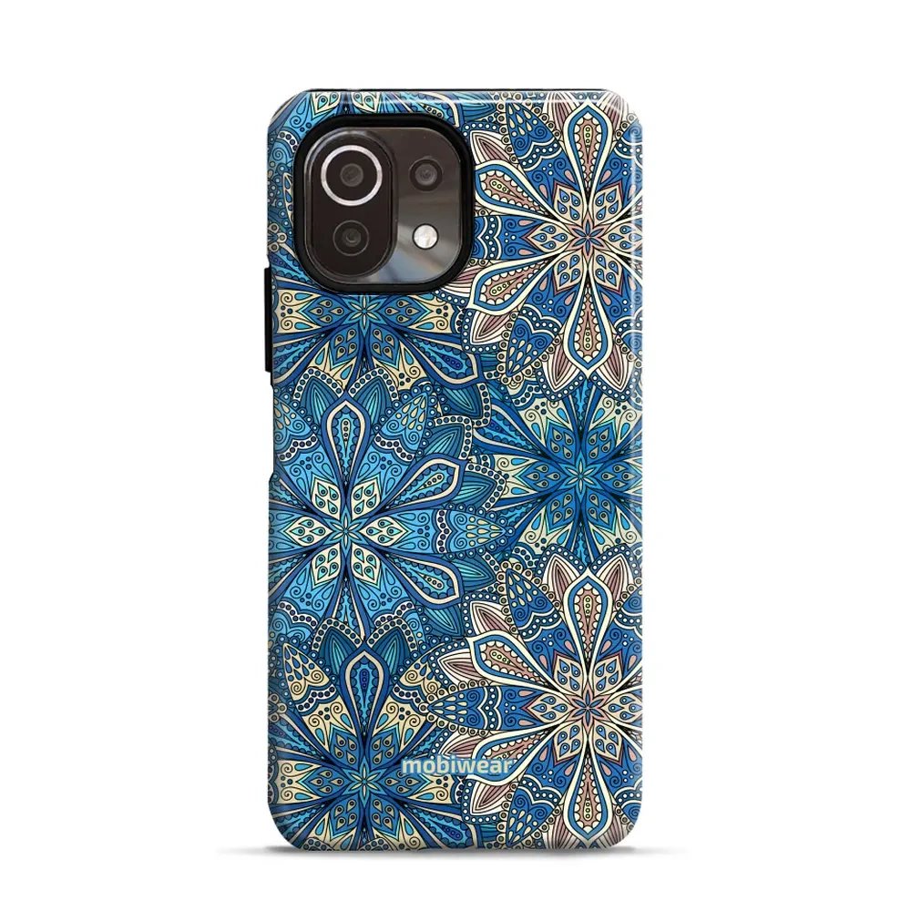 Odolný obal Mobiwear Elite Pro - Xiaomi 11 Lite 5G NE / Xiaomi Mi 11 Lite - E108E Modré mandala květy