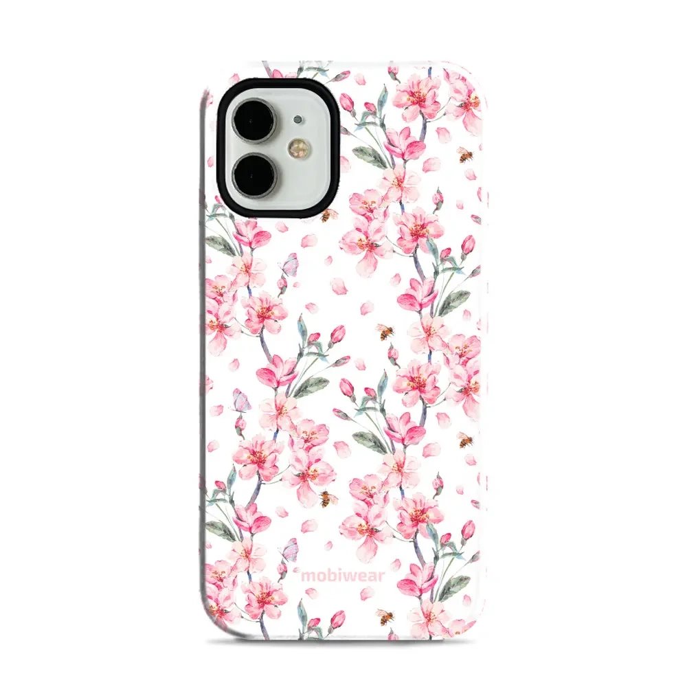 Odolný obal Mobiwear Elite Pro - Apple iPhone 12 Mini - E124E Růžové květy