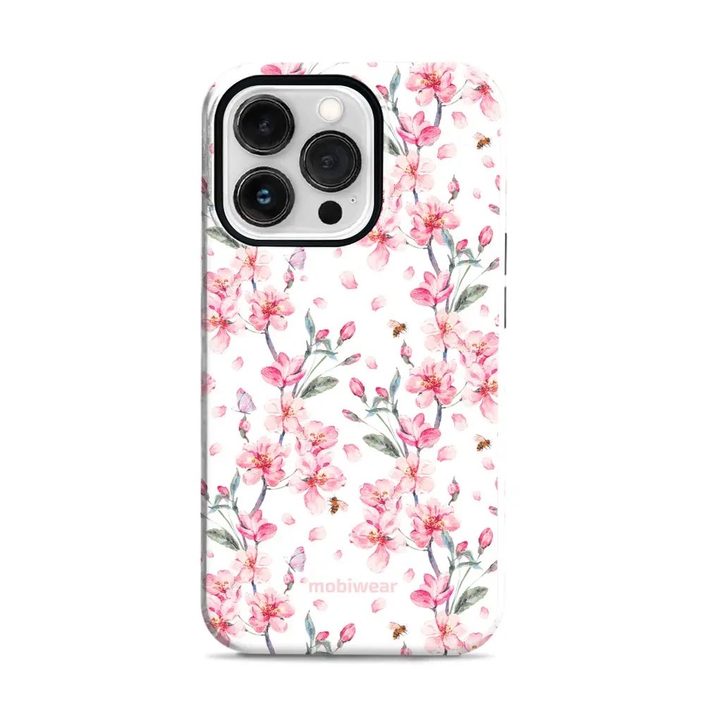 Odolný obal Mobiwear Elite Pro - Apple iPhone 13 Pro - E124E Růžové květy