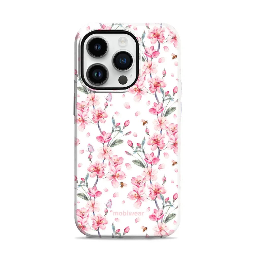 Odolný obal Mobiwear Elite Pro - Apple iPhone 14 Pro - E124E Růžové květy