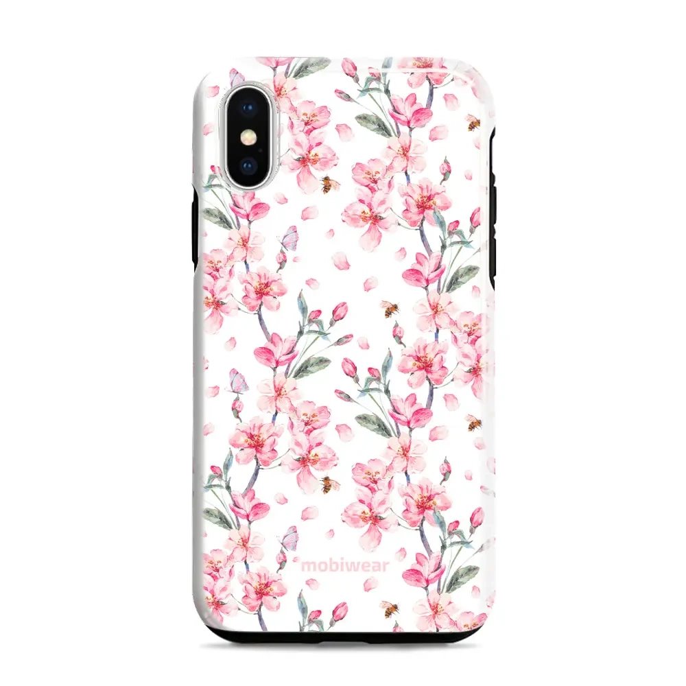 Odolný obal Mobiwear Elite Pro - Apple iPhone XR - E124E Růžové květy
