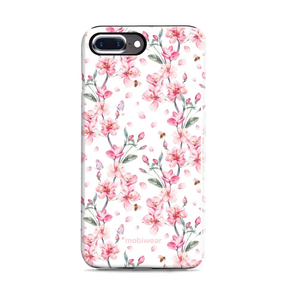 Odolný obal Mobiwear Elite Pro - Apple iPhone 7 Plus / 8 Plus - E124E Růžové květy