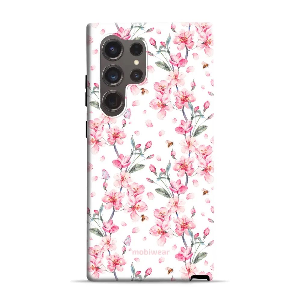 Odolný obal Mobiwear Elite Pro - Samsung Galaxy S24 Ultra - E124E Růžové květy