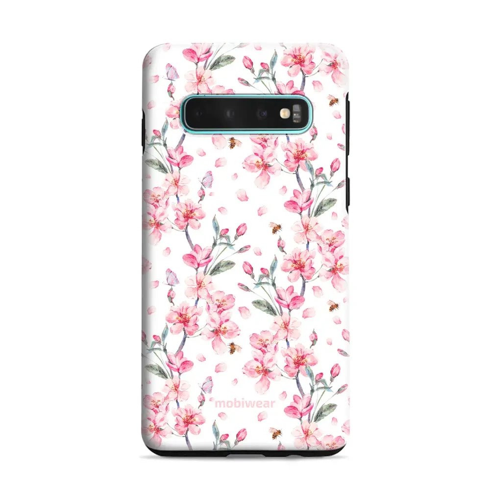 Odolný obal Mobiwear Elite Pro - Samsung Galaxy S10 Plus - E124E Růžové květy