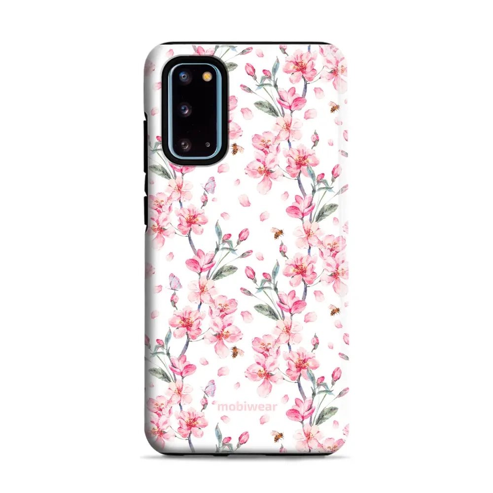 Odolný obal Mobiwear Elite Pro - Samsung Galaxy S20 - E124E Růžové květy