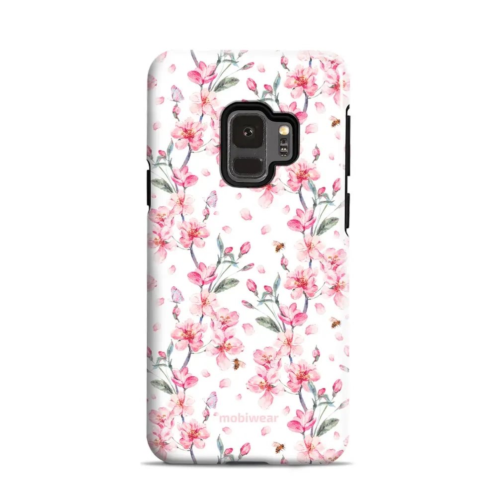 Odolný obal Mobiwear Elite Pro - Samsung Galaxy S9 - E124E Růžové květy