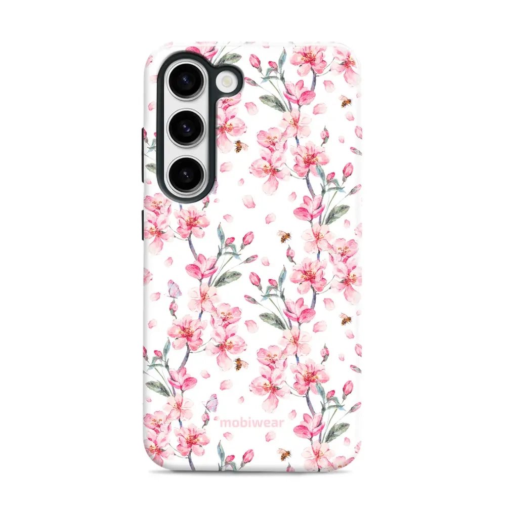 Odolný obal Mobiwear Elite Pro - Samsung Galaxy S23 - E124E Růžové květy