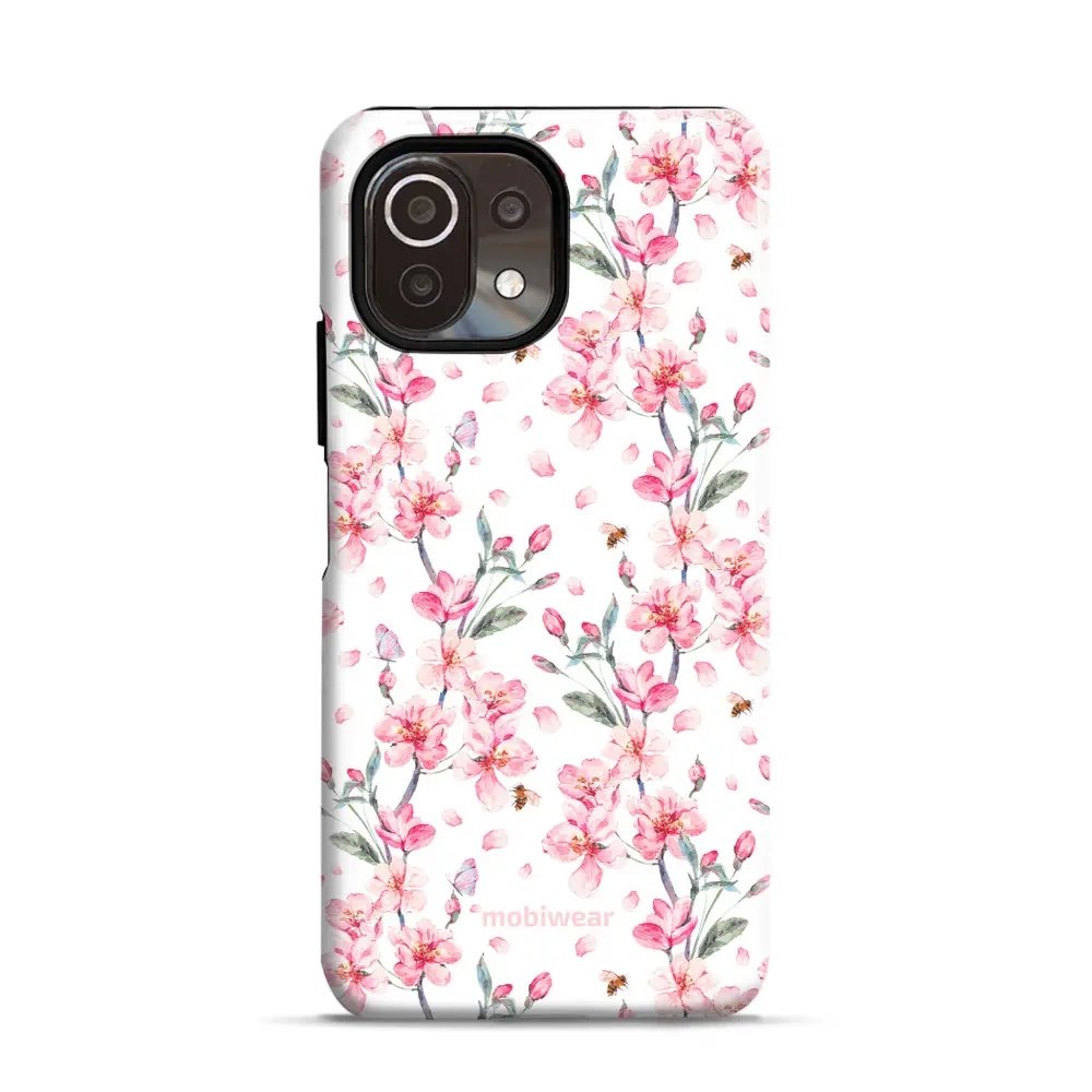 Odolný obal Mobiwear Elite Pro - Xiaomi 11 Lite 5G NE / Xiaomi Mi 11 Lite - E124E Růžové květy