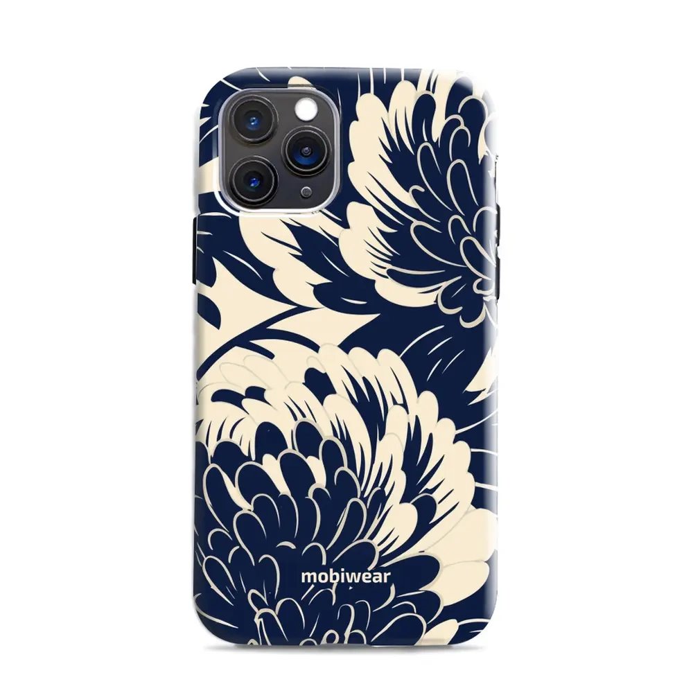 Odolný obal Mobiwear Elite Pro - Apple iPhone 11 Pro - EA40E Modré a béžové květy