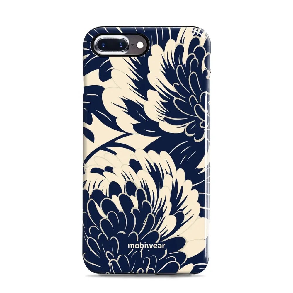 Odolný obal Mobiwear Elite Pro - Apple iPhone 7 Plus / 8 Plus - EA40E Modré a béžové květy