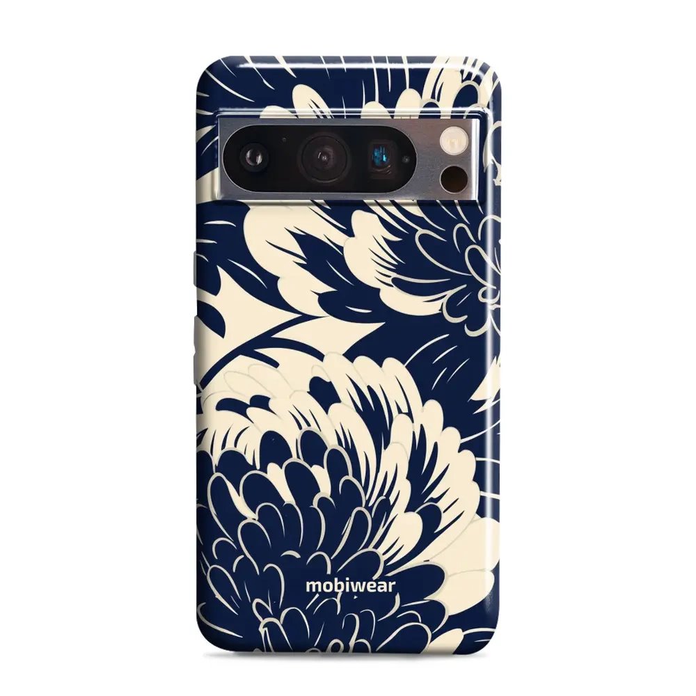 Odolný obal Mobiwear Elite Pro - Google Pixel 8 Pro - EA40E Modré a béžové květy