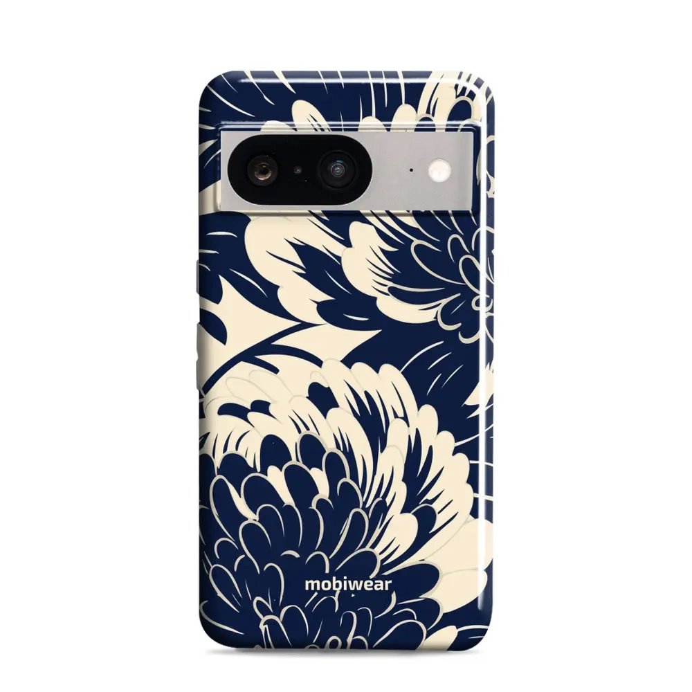 Odolný obal Mobiwear Elite Pro - Google Pixel 8 - EA40E Modré a béžové květy