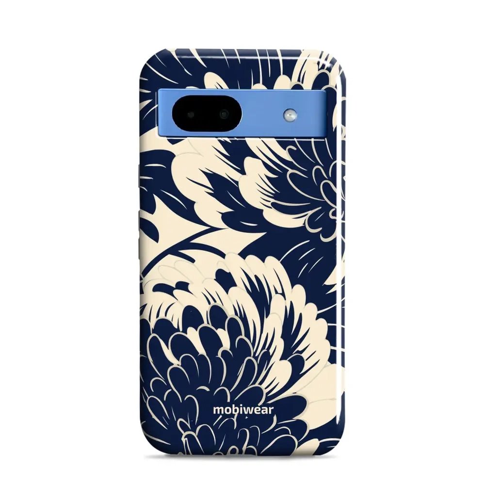 Odolný obal Mobiwear Elite Pro - Google Pixel 8A - EA40E Modré a béžové květy