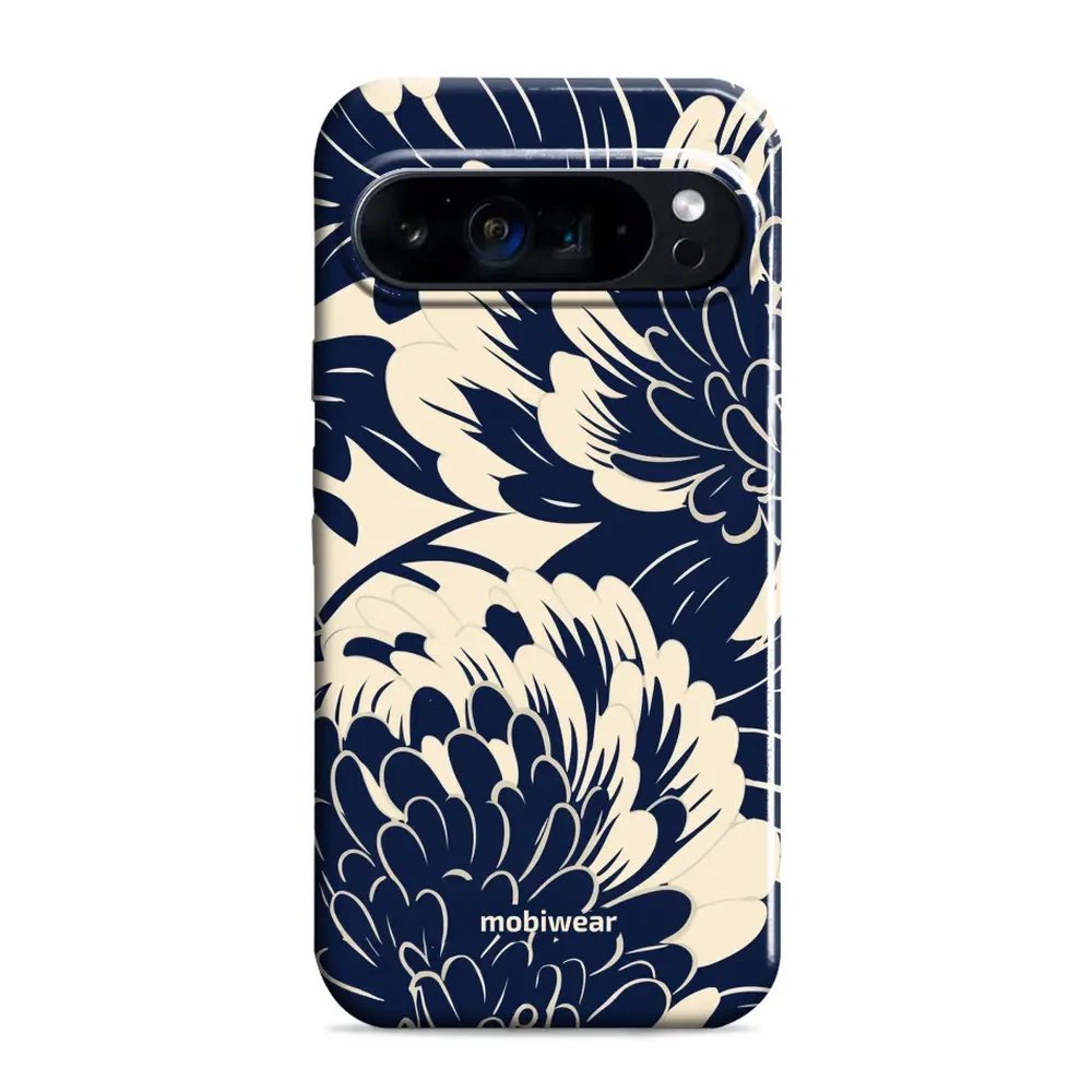 Odolný obal Mobiwear Elite Pro - Google Pixel 9 / 9 Pro - EA40E Modré a béžové květy