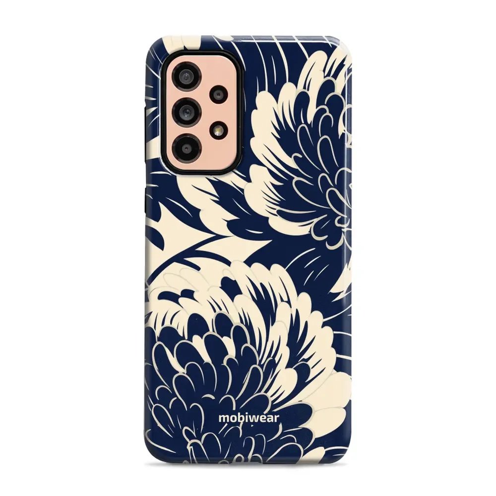 Odolný obal Mobiwear Elite Pro - Samsung Galaxy A53 5G - EA40E Modré a béžové květy