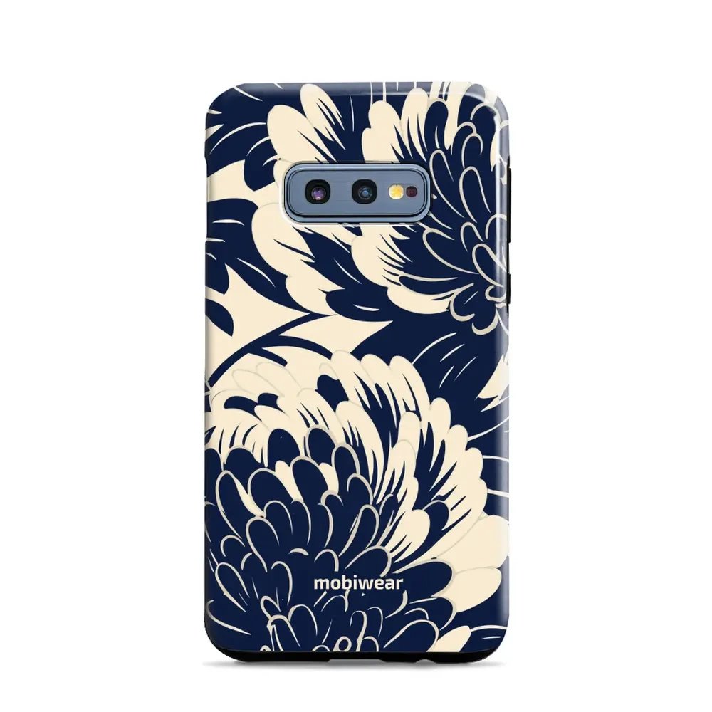 Odolný obal Mobiwear Elite Pro - Samsung Galaxy S10e - EA40E Modré a béžové květy