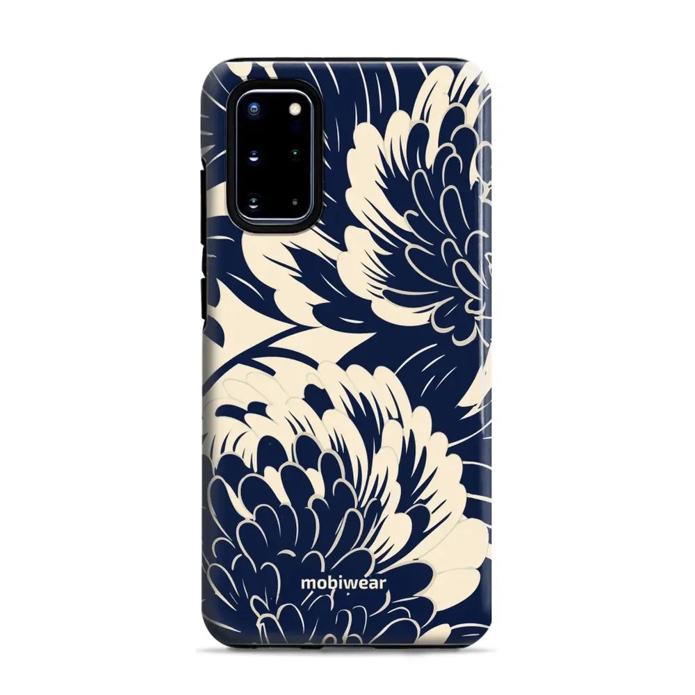 Odolný obal Mobiwear Elite Pro - Samsung Galaxy S20 Plus - EA40E Modré a béžové květy