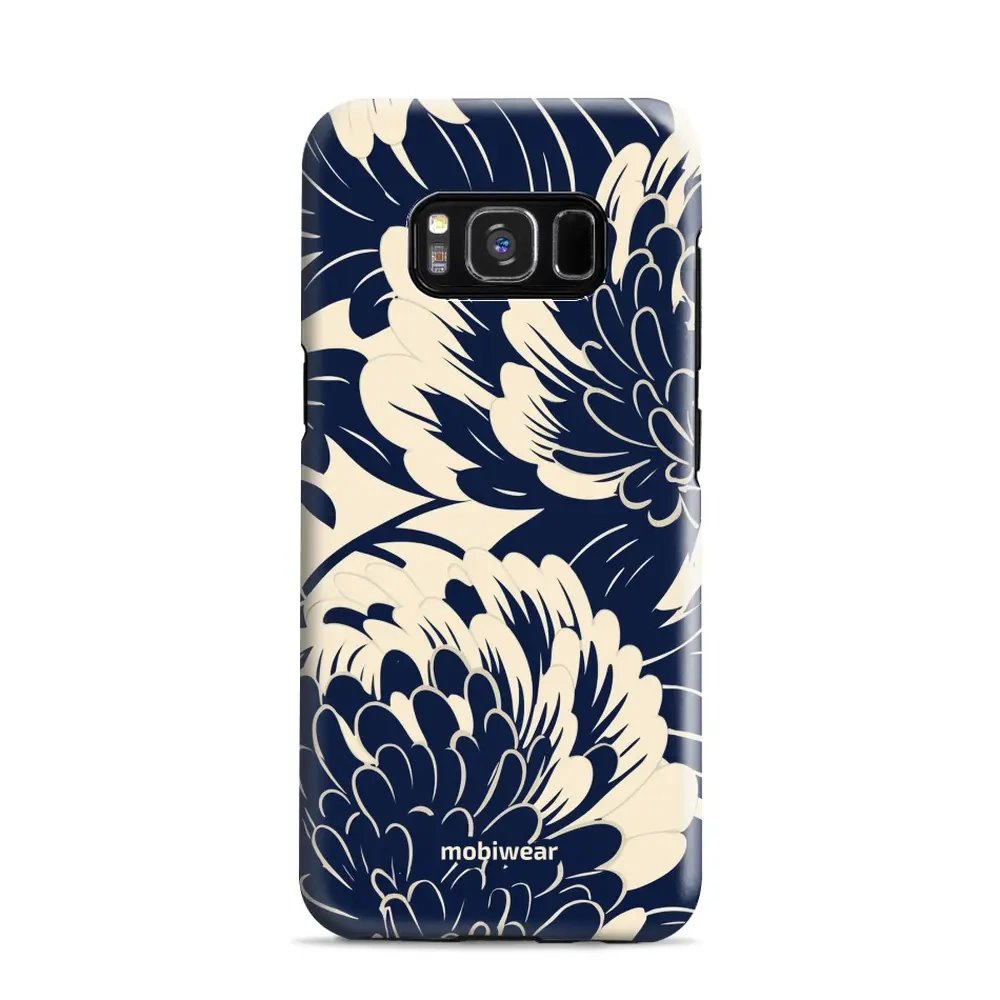 Odolný obal Mobiwear Elite Pro - Samsung Galaxy S8 - EA40E Modré a béžové květy