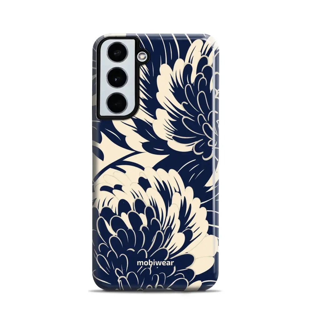 Odolný obal Mobiwear Elite Pro - Samsung Galaxy S22 - EA40E Modré a béžové květy