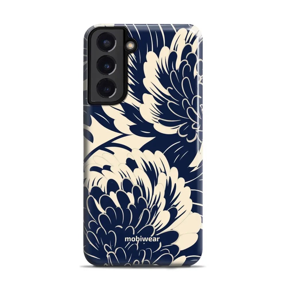 Odolný obal Mobiwear Elite Pro - Samsung Galaxy S22 Plus - EA40E Modré a béžové květy