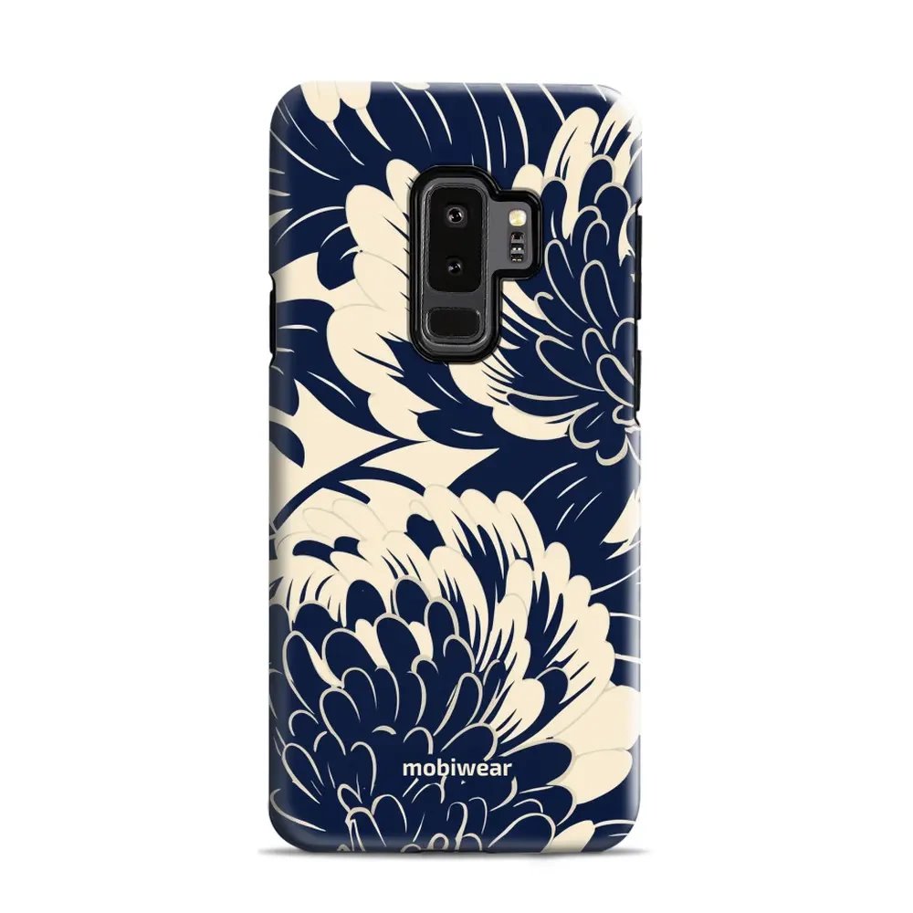 Odolný obal Mobiwear Elite Pro - Samsung Galaxy S9 Plus - EA40E Modré a béžové květy
