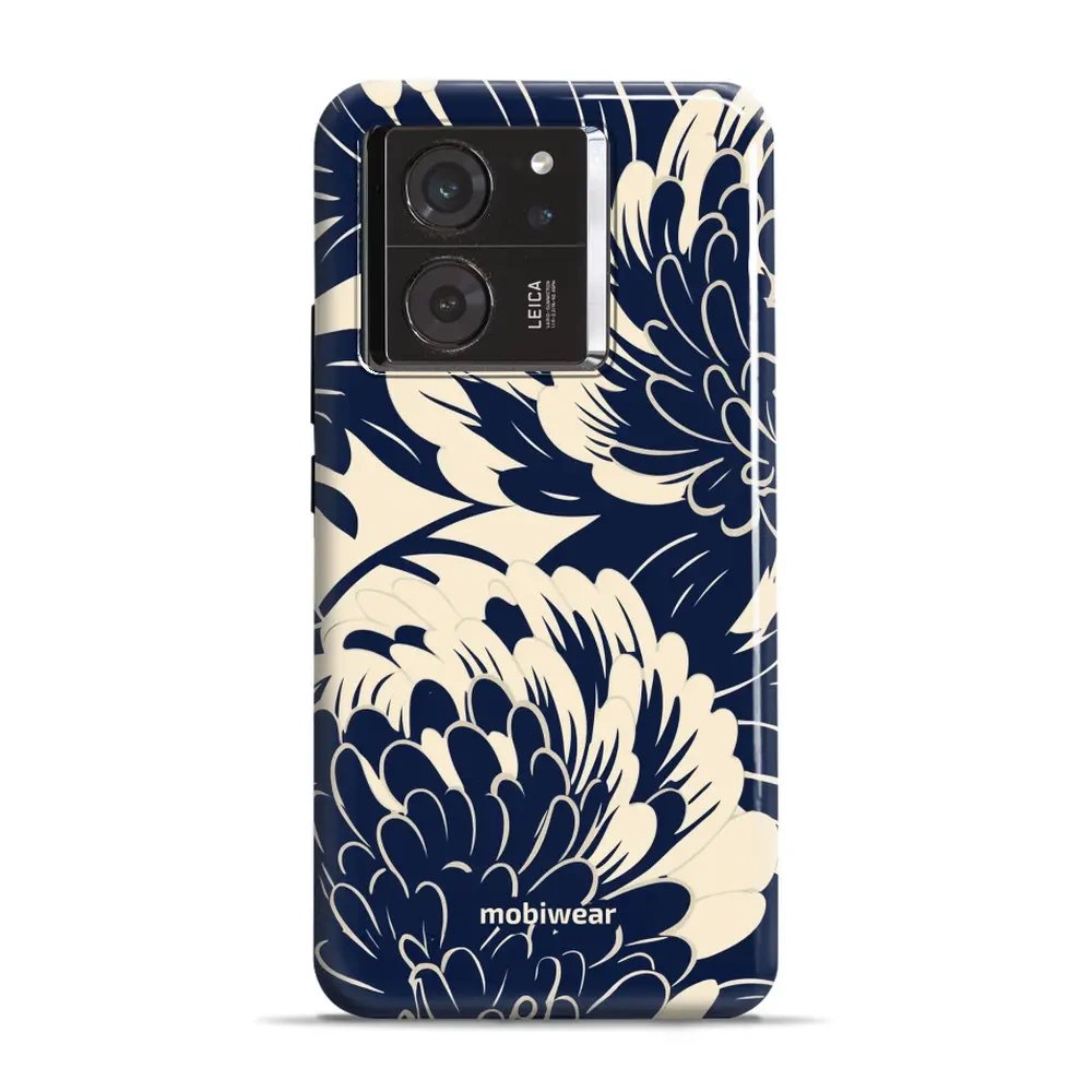Odolný obal Mobiwear Elite Pro - Xiaomi 13T / 13T Pro - EA40E Modré a béžové květy