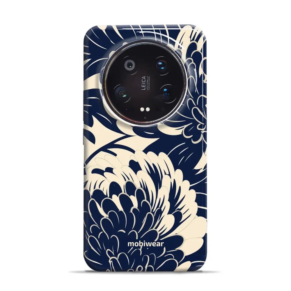 Odolný obal Mobiwear Elite Pro - Xiaomi 14 Ultra 5G - EA40E Modré a béžové květy