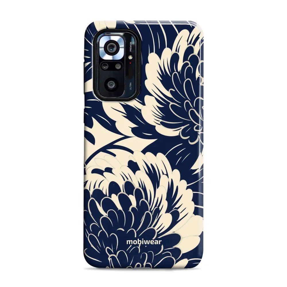 Odolný obal Mobiwear Elite Pro - Xiaomi Redmi Note 10 Pro - EA40E Modré a béžové květy