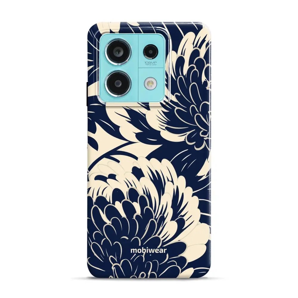 Odolný obal Mobiwear Elite Pro - Xiaomi Redmi Note 13 5G - EA40E Modré a béžové květy - VÝPRODEJ