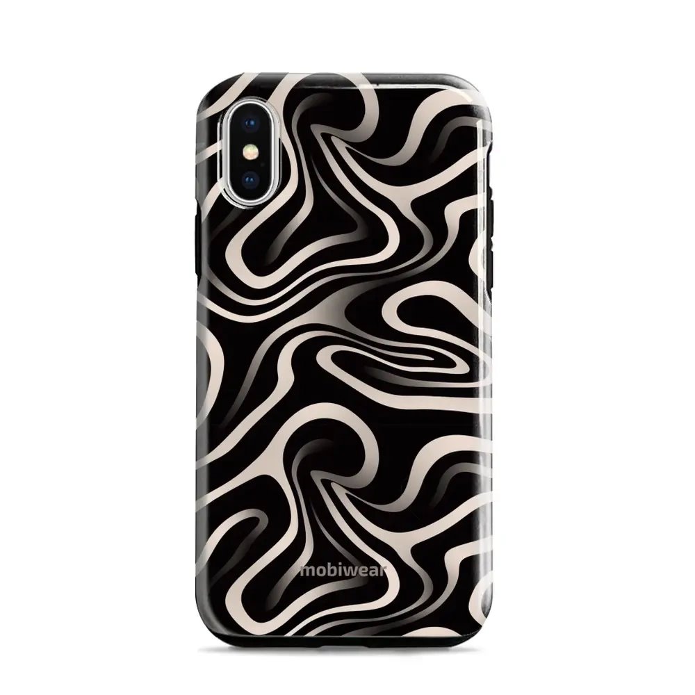 Odolný obal Mobiwear Elite Pro - Apple iPhone X / XS - EA68E Vlnky a linky