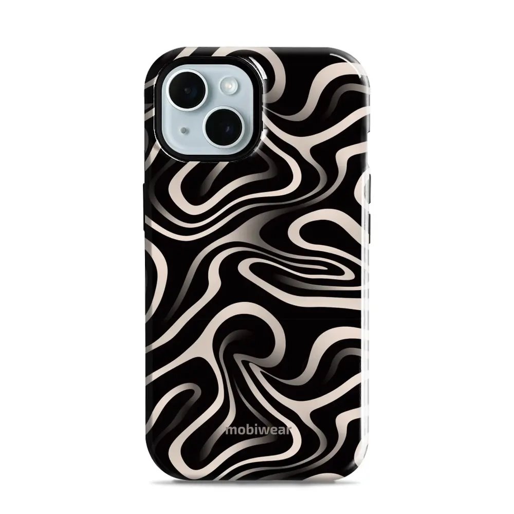 Odolný obal Mobiwear Elite Pro - Apple iPhone 15 - EA68E Vlnky a linky