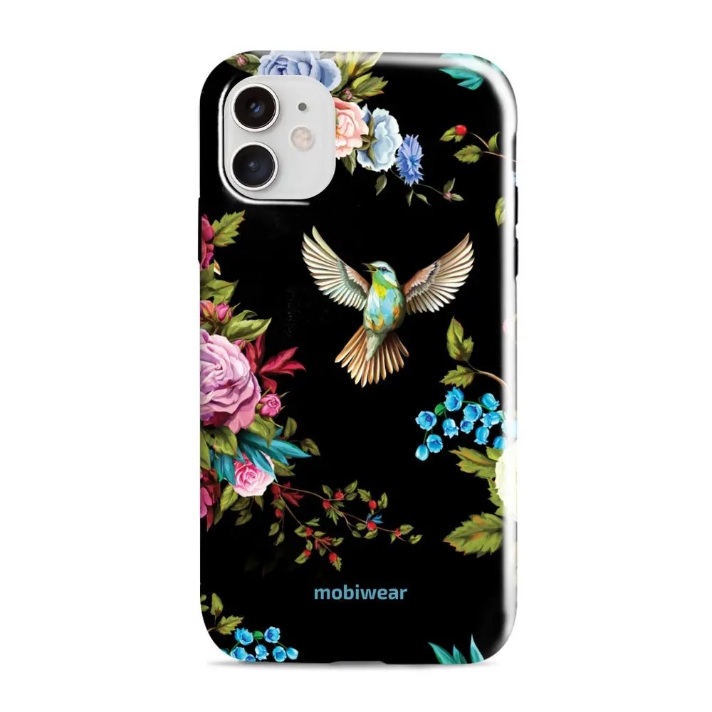 Odolný obal Mobiwear Elite Pro - Apple iPhone 11 - ED09E Ptáček a květy