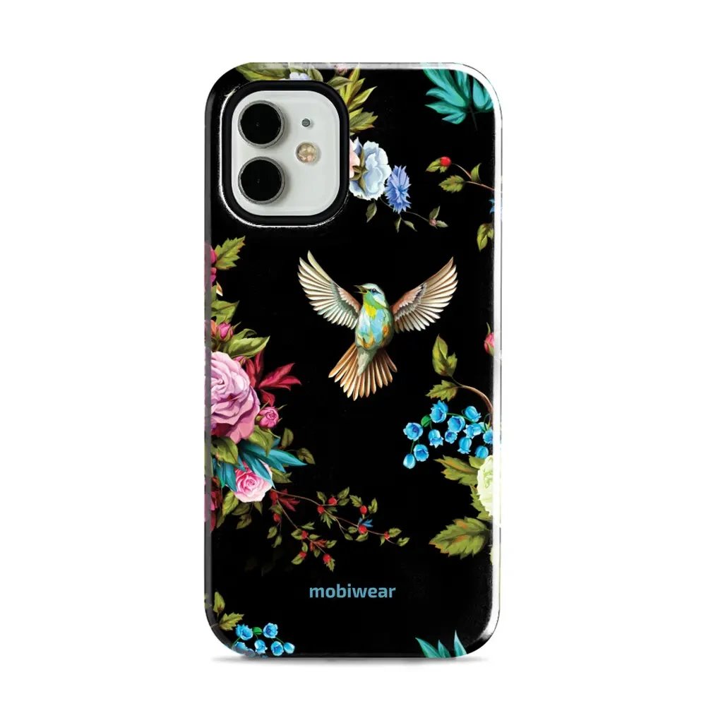 Odolný obal Mobiwear Elite Pro - Apple iPhone 12 Mini - ED09E Ptáček a květy