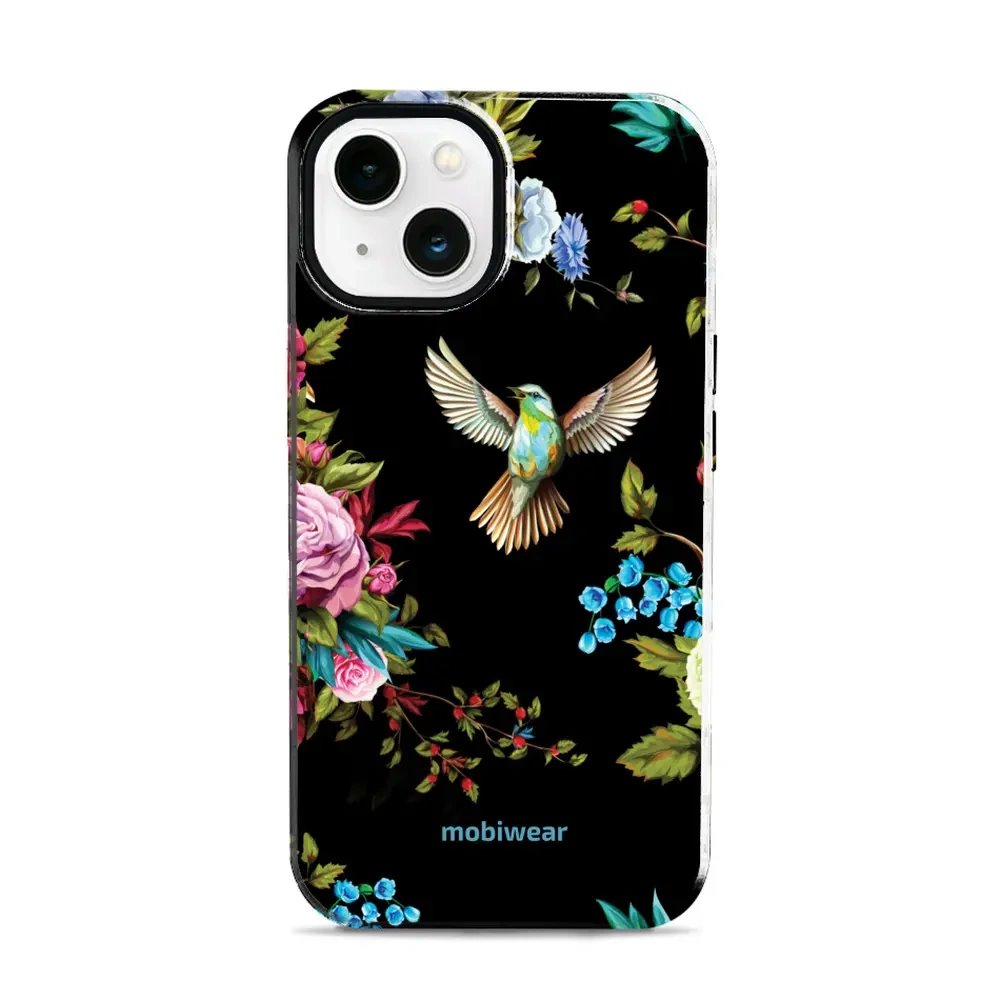 Odolný obal Mobiwear Elite Pro - Apple iPhone 13 - ED09E Ptáček a květy