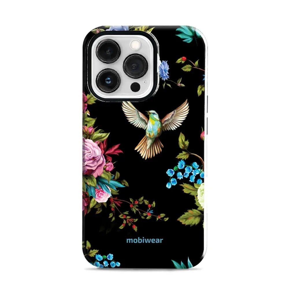 Odolný obal Mobiwear Elite Pro - Apple iPhone 13 Pro - ED09E Ptáček a květy