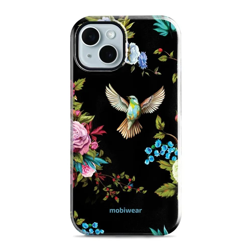 Odolný obal Mobiwear Elite Pro - Apple iPhone 14 - ED09E Ptáček a květy