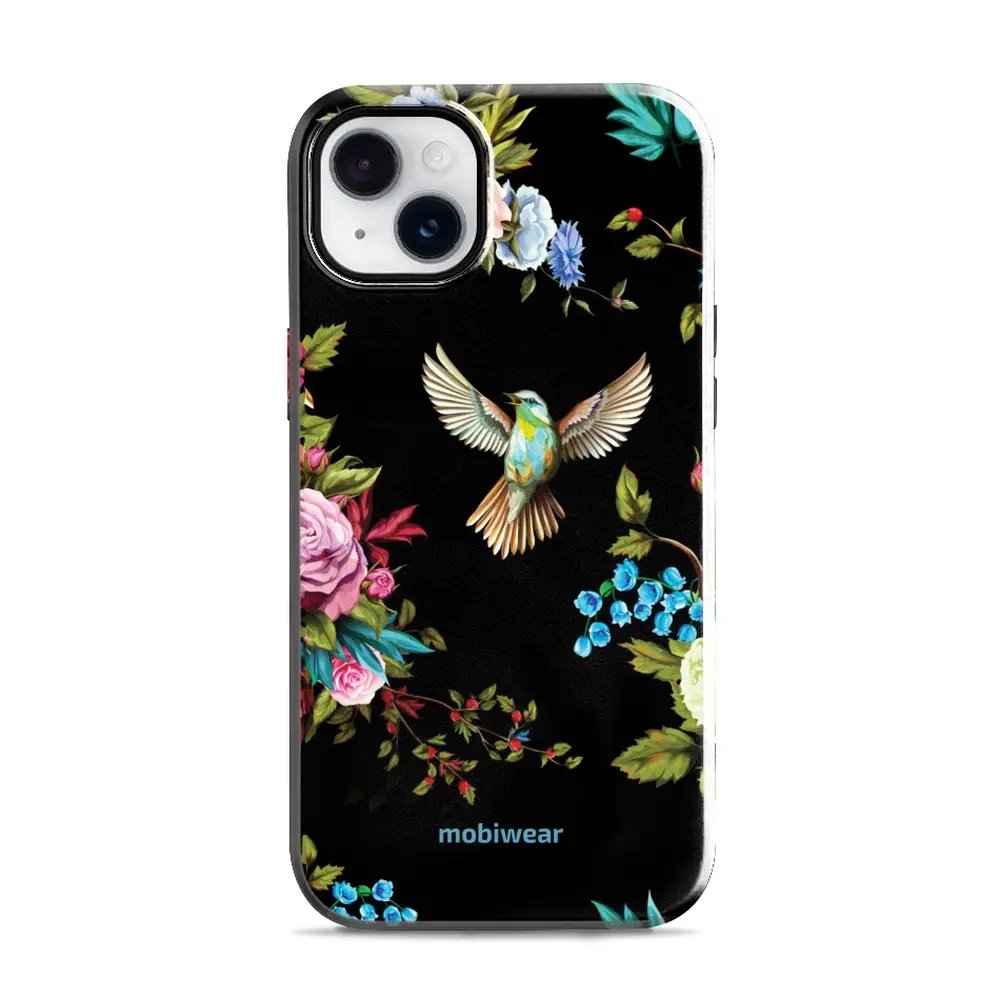 Odolný obal Mobiwear Elite Pro - Apple iPhone 14 Plus - ED09E Ptáček a květy