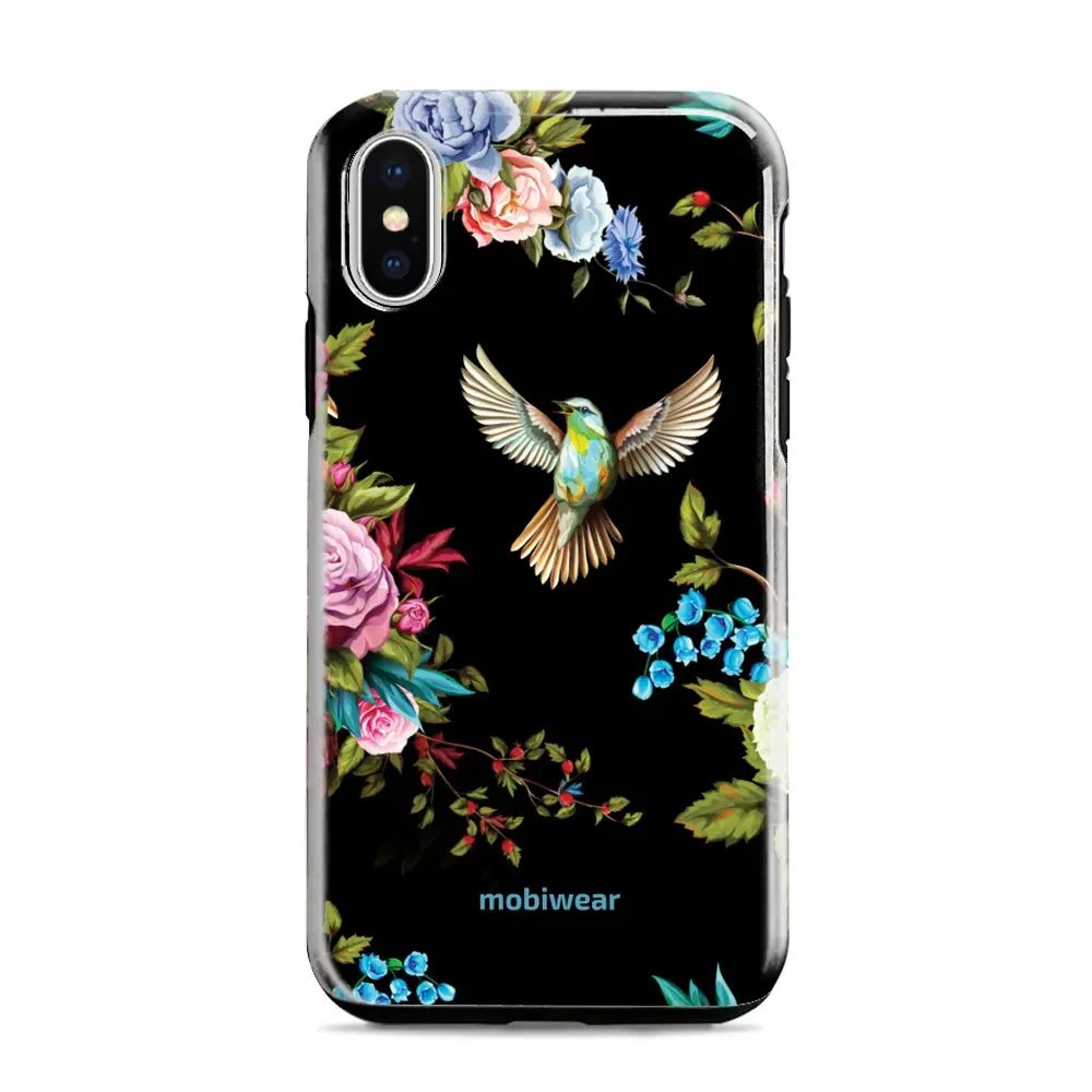 Odolný obal Mobiwear Elite Pro - Apple iPhone XR - ED09E Ptáček a květy