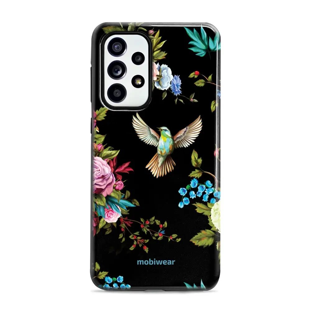 Odolný obal Mobiwear Elite Pro - Samsung Galaxy A52 / A52 5G / A52s - ED09E Ptáček a květy