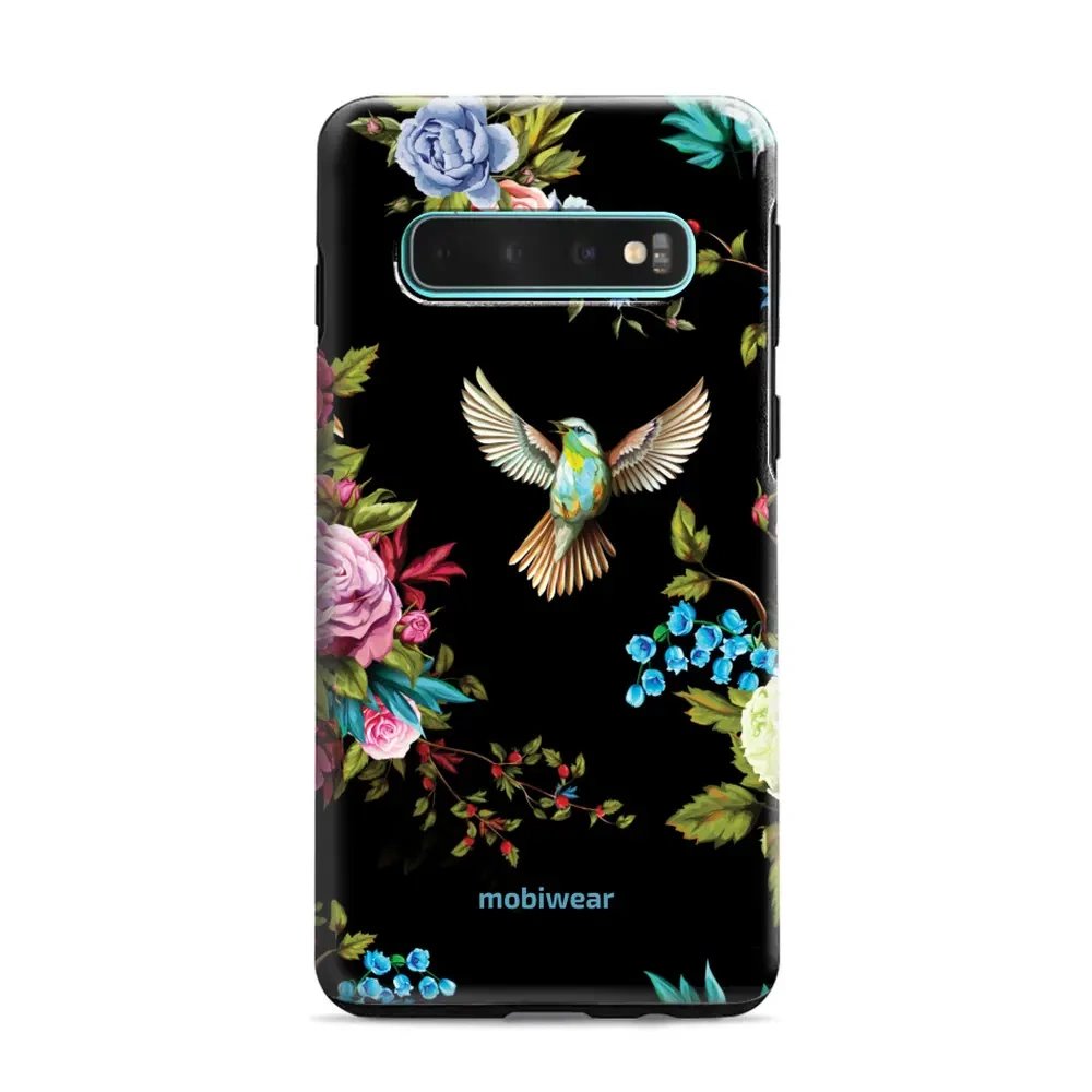 Odolný obal Mobiwear Elite Pro - Samsung Galaxy S10 Plus - ED09E Ptáček a květy