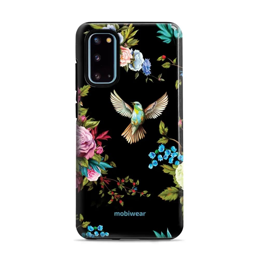 Odolný obal Mobiwear Elite Pro - Samsung Galaxy S20 - ED09E Ptáček a květy