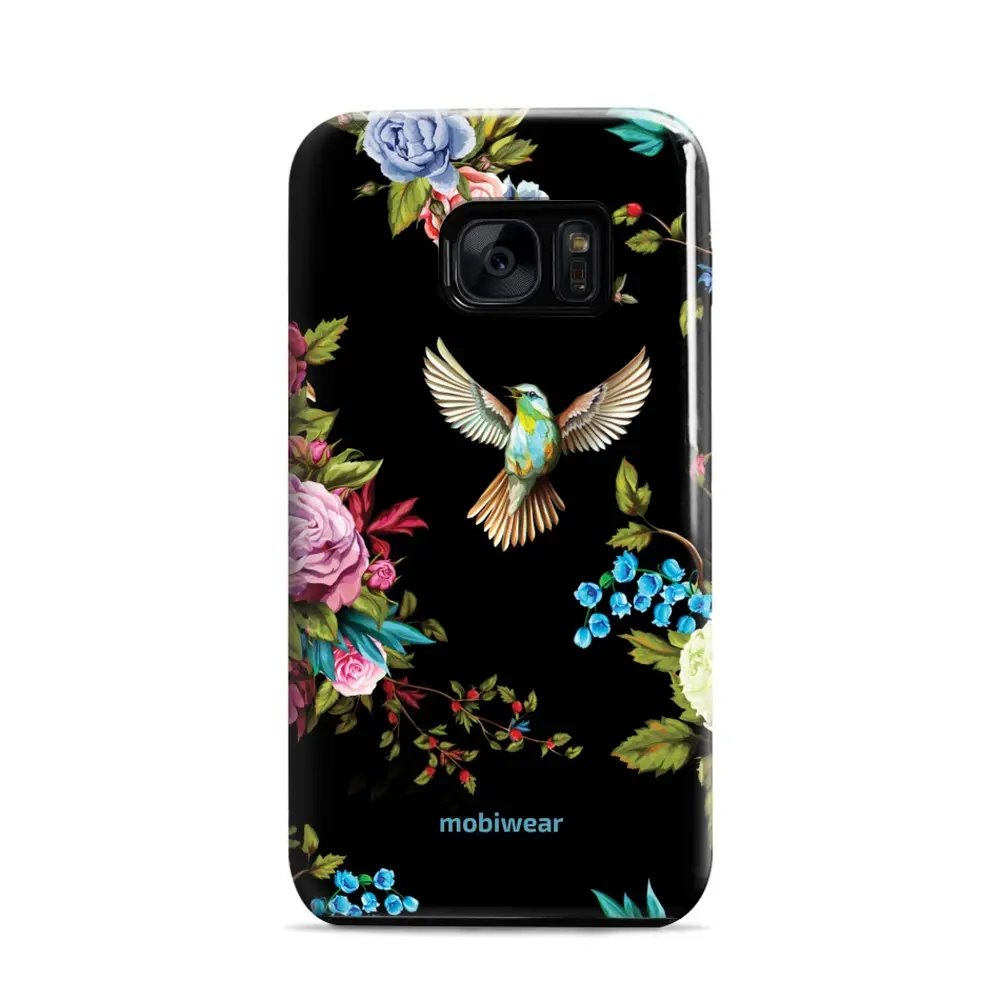 Odolný obal Mobiwear Elite Pro - Samsung Galaxy S7 - ED09E Ptáček a květy