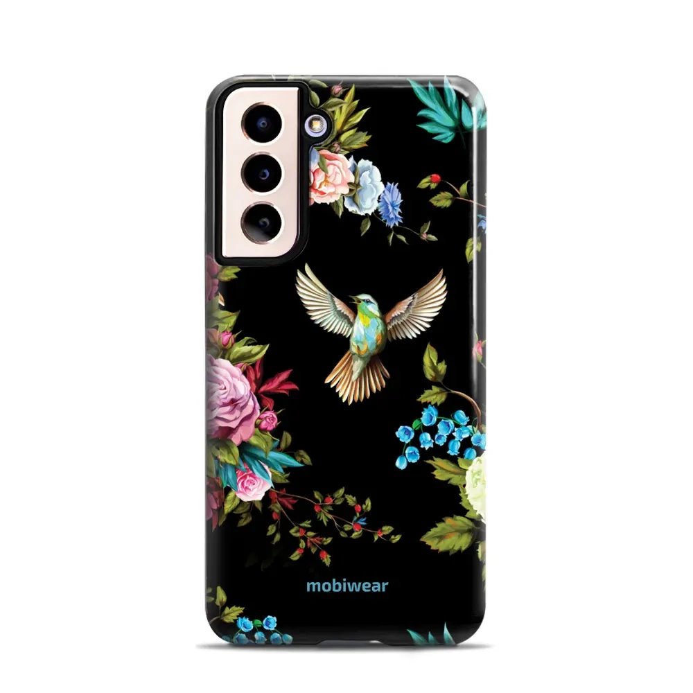 Odolný obal Mobiwear Elite Pro - Samsung Galaxy S21 - ED09E Ptáček a květy