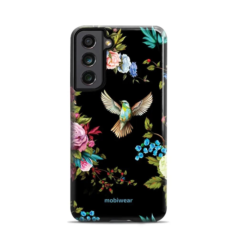Odolný obal Mobiwear Elite Pro - Samsung Galaxy S21 FE - ED09E Ptáček a květy