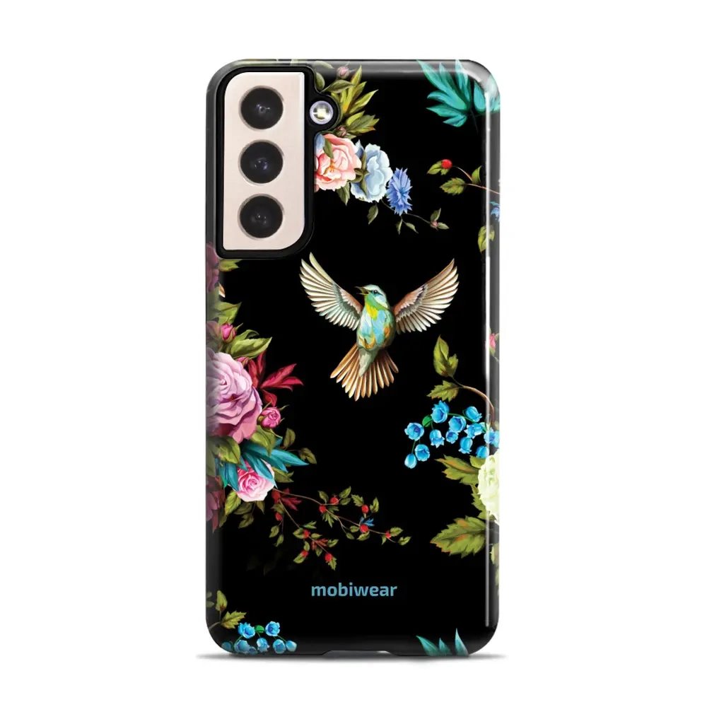 Odolný obal Mobiwear Elite Pro - Samsung Galaxy S21 Plus - ED09E Ptáček a květy